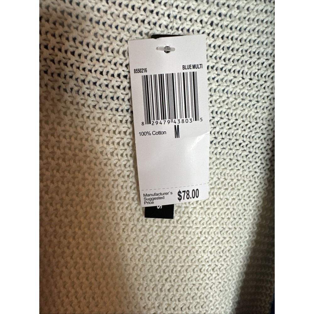 NWT Grace Elements Blue‎ Cocoon Collar Knit Open Front Cardigan Sweater Medium - Picture 4 of 4